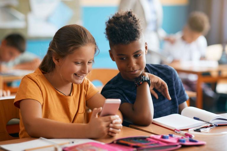 A group of students who are allowed to use cell phones in school.