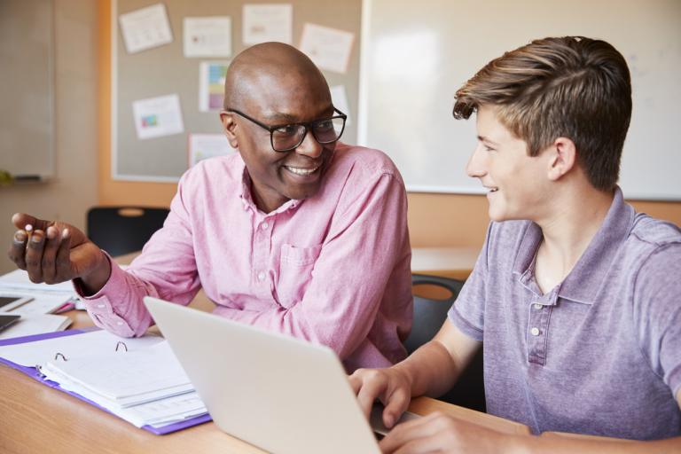 A one-on-one tutoring session in progress.