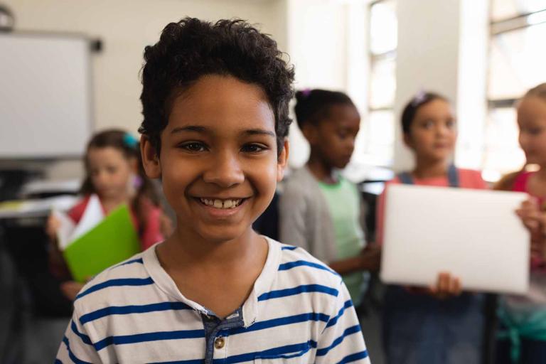 Gifted and talented student in a classroom.