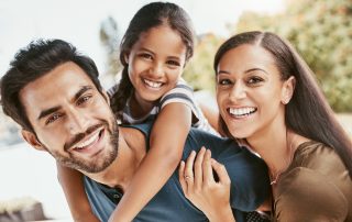 Shot of a young family of three spending some quality time together