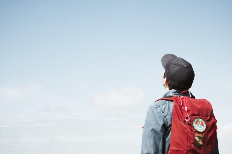 Twice-Exceptional student looking up at the sky