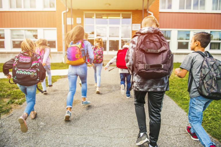 group of kids attending summer school