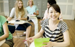 International Students studying in classroom