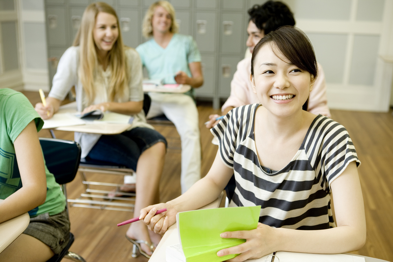 International Students studying in classroom
