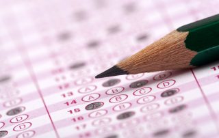 optical form of an standardized testing form of an examination with pencil