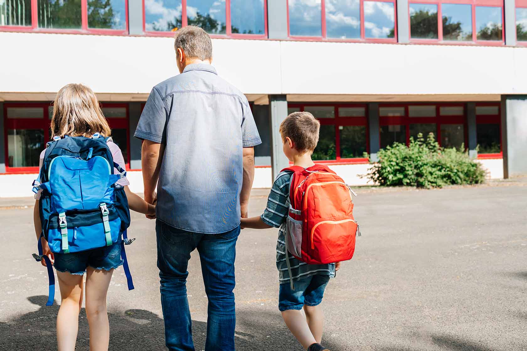 A family attending a school tour.